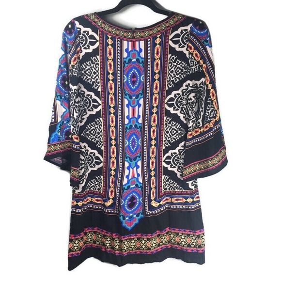 Flying Tomato Bell Sleeve Printed Shift Dress - Picture 2 of 10